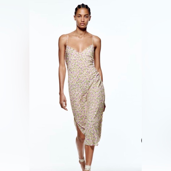 Zara floral print slip dress M - Picture 1 of 6